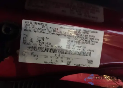 2016 Ford Focus Se z USA, uszkodzony, nr VIN 1FADP3F28GL244646